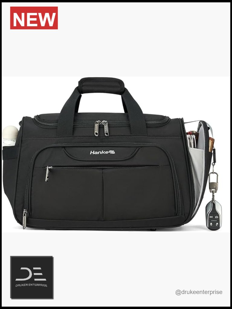 Small Travel Duffel Bag, Under Seat Carry On With 11 Pockets, Water Resistant